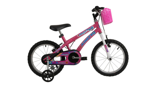 Bicicleta Infantil Athor Baby Girl Aro 16 C/ Rodinhas Rosa