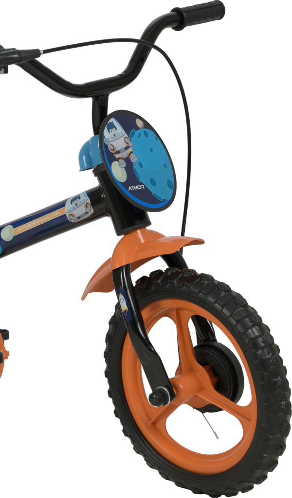 Bicicleta Infantil Masculina Aro 12 Athornaut Laranja e Azul - Image 3