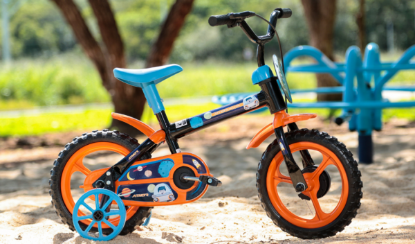 Bicicleta Infantil Masculina Aro 12 Athornaut Laranja e Azul - Image 4
