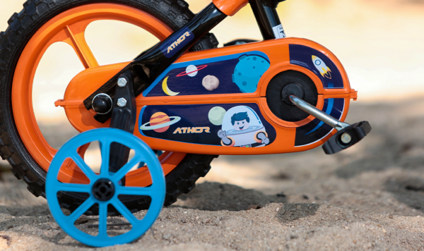 Bicicleta Infantil Masculina Aro 12 Athornaut Laranja e Azul - Image 5