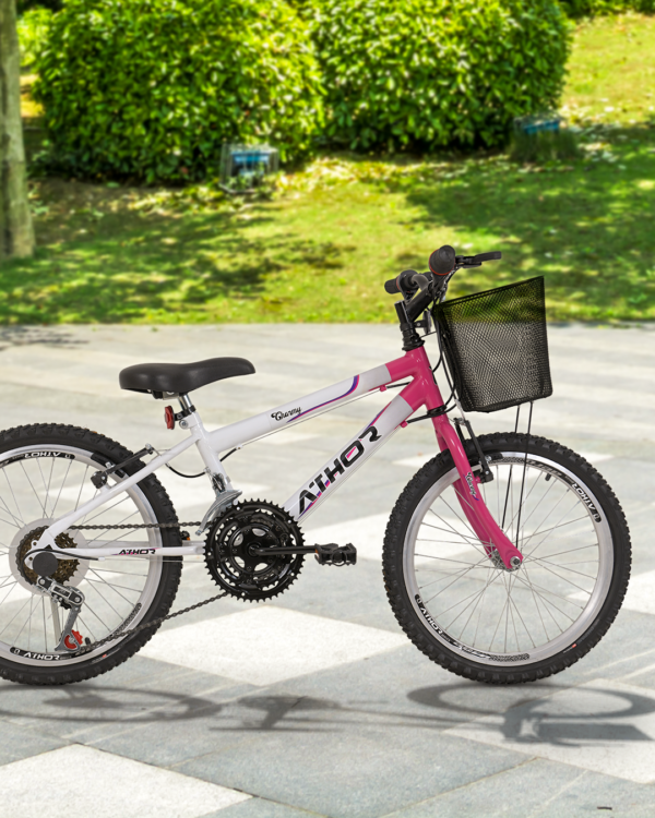 Bicicleta Feminina Aro 20 Athor Charmy C/ Cestão Rosa - Image 4